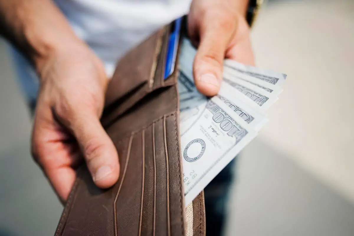A doller bills in a wallet