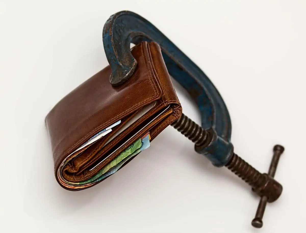 wallet in a clamp