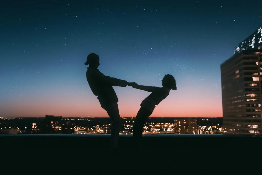 silhouette of man and woman