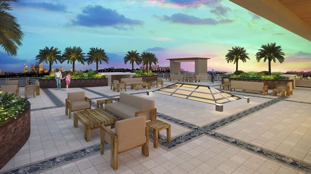 DMCI Homes artist sketch roof deck lounge