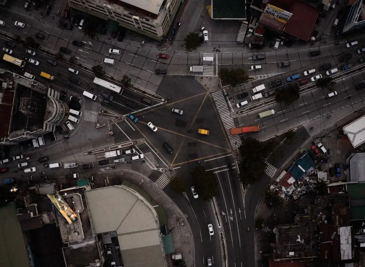 aerial view of city