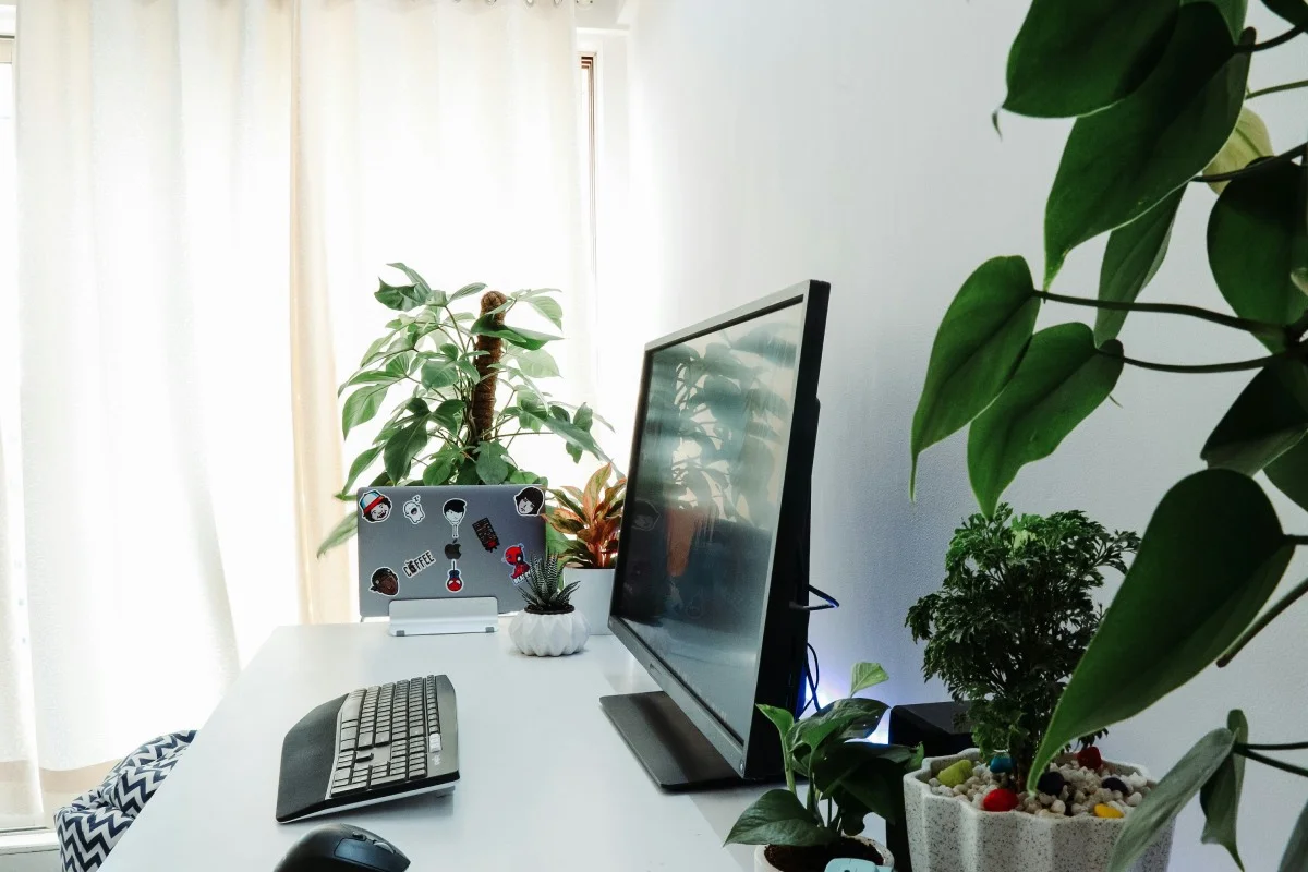 black-computer-monitor-on-desk