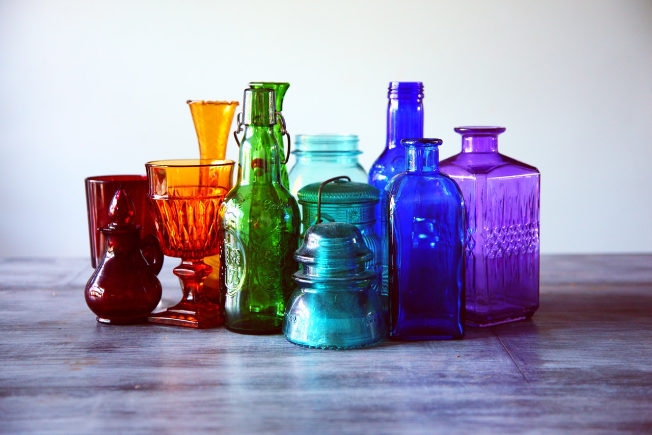 assorted bottles bright