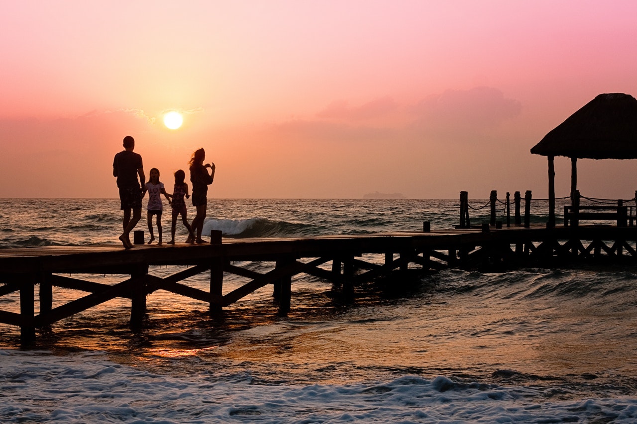 beach children family