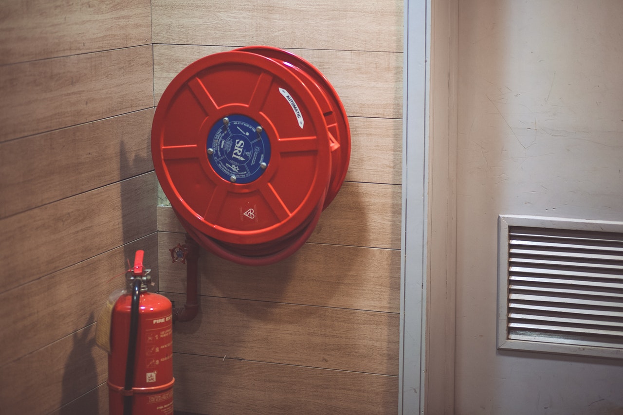 container door emergency fire extinguishers