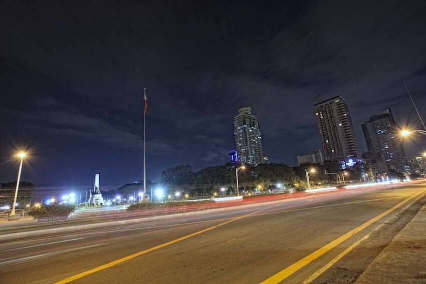 night in the Street of Metro Manila Philippines